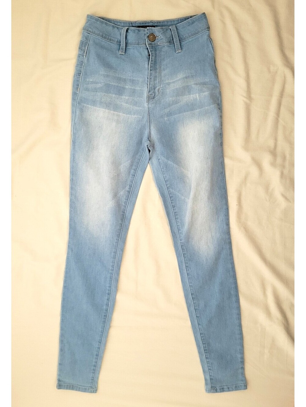 Fashion Nova Juniors Size 9 Light Wash High Rise Skinny Jeans Stretch Denim